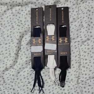 Vintage Under Armour Men's Shoelaces -  Set Of 3 Black, White, and Navy Blue